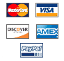 Mastercard, Visa, Discover, American Express, PayPal